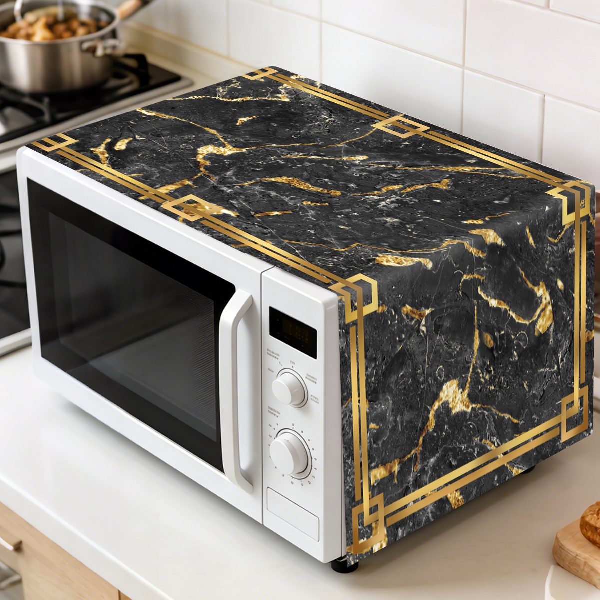 Home Cooking Appliances - 1pc Black Gold Oven Dust Cover