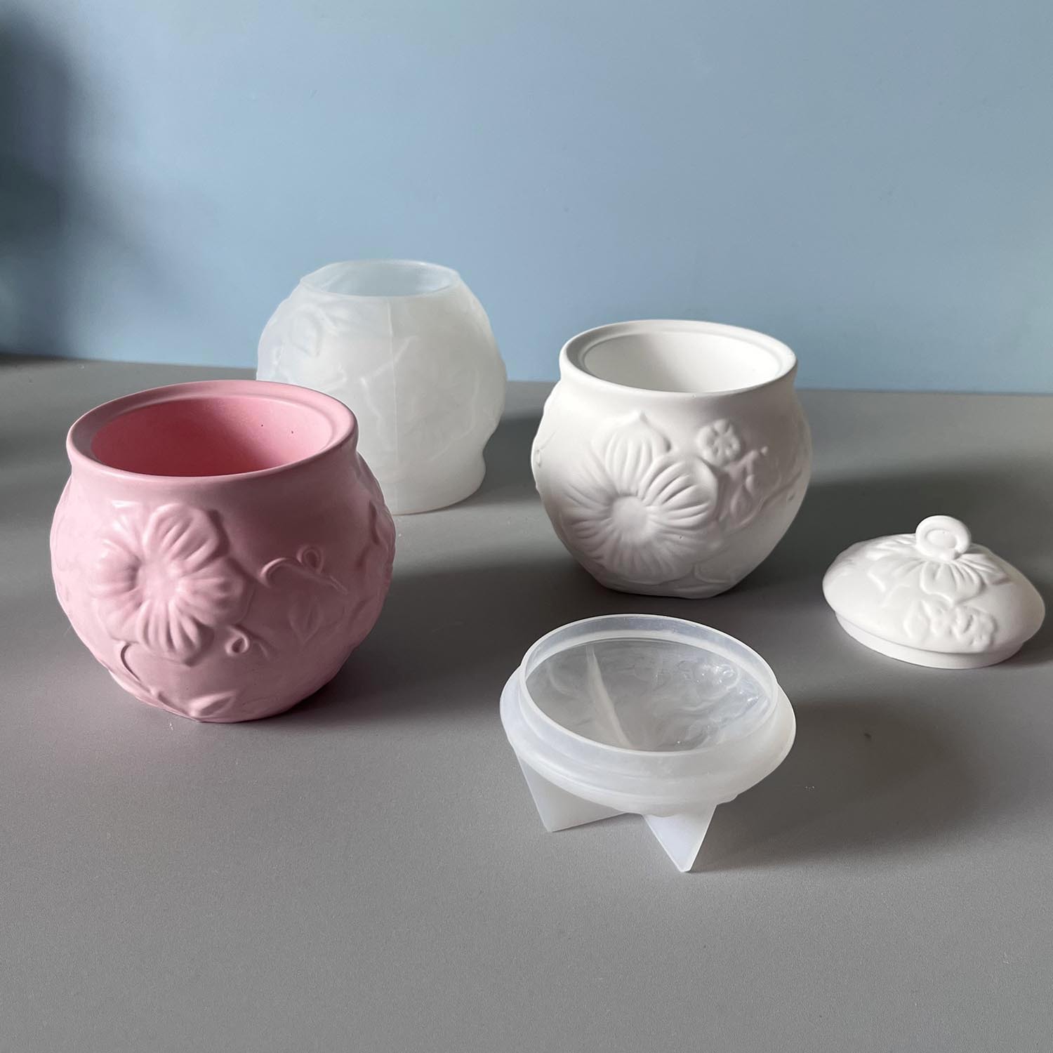 Idli Steamer Mold - Embossed Pattern Jar Silicone Mold Flower