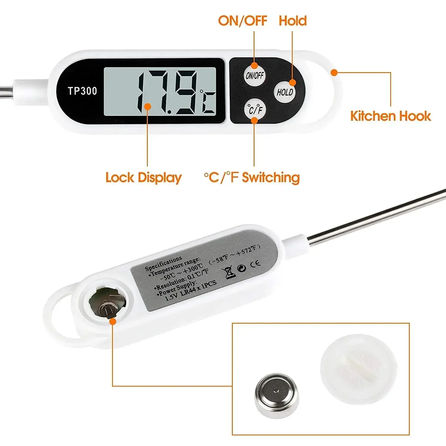 Stainless Steel Food Thermomet - Home Cooking Reading のレビューと価格