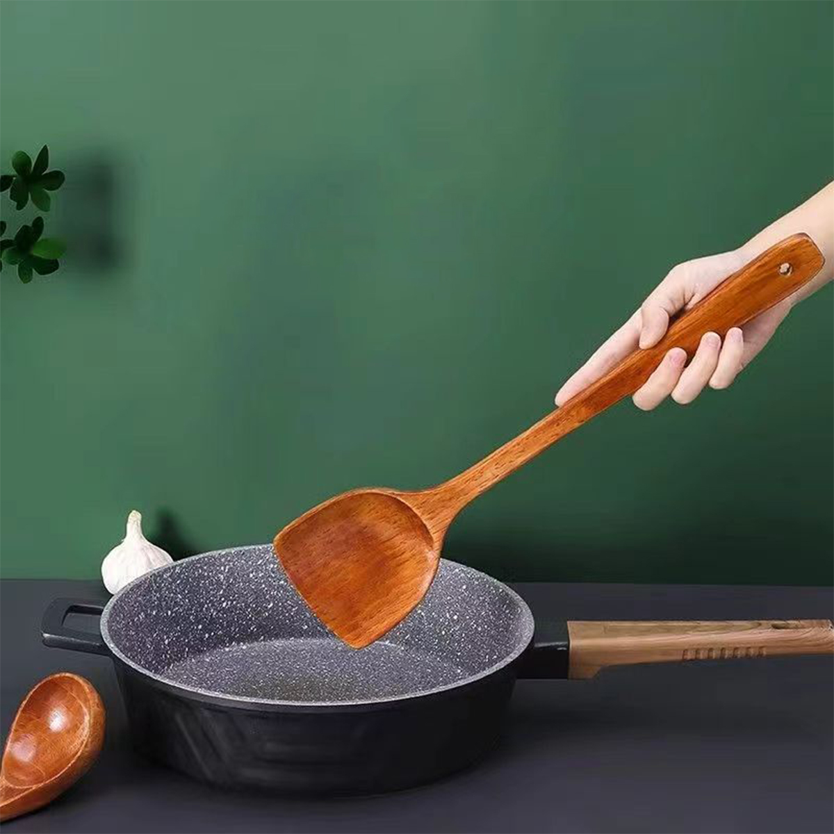 1pcs Home Spatula Wooden Spatu - Home Cooking Supplies のレビューと価格
