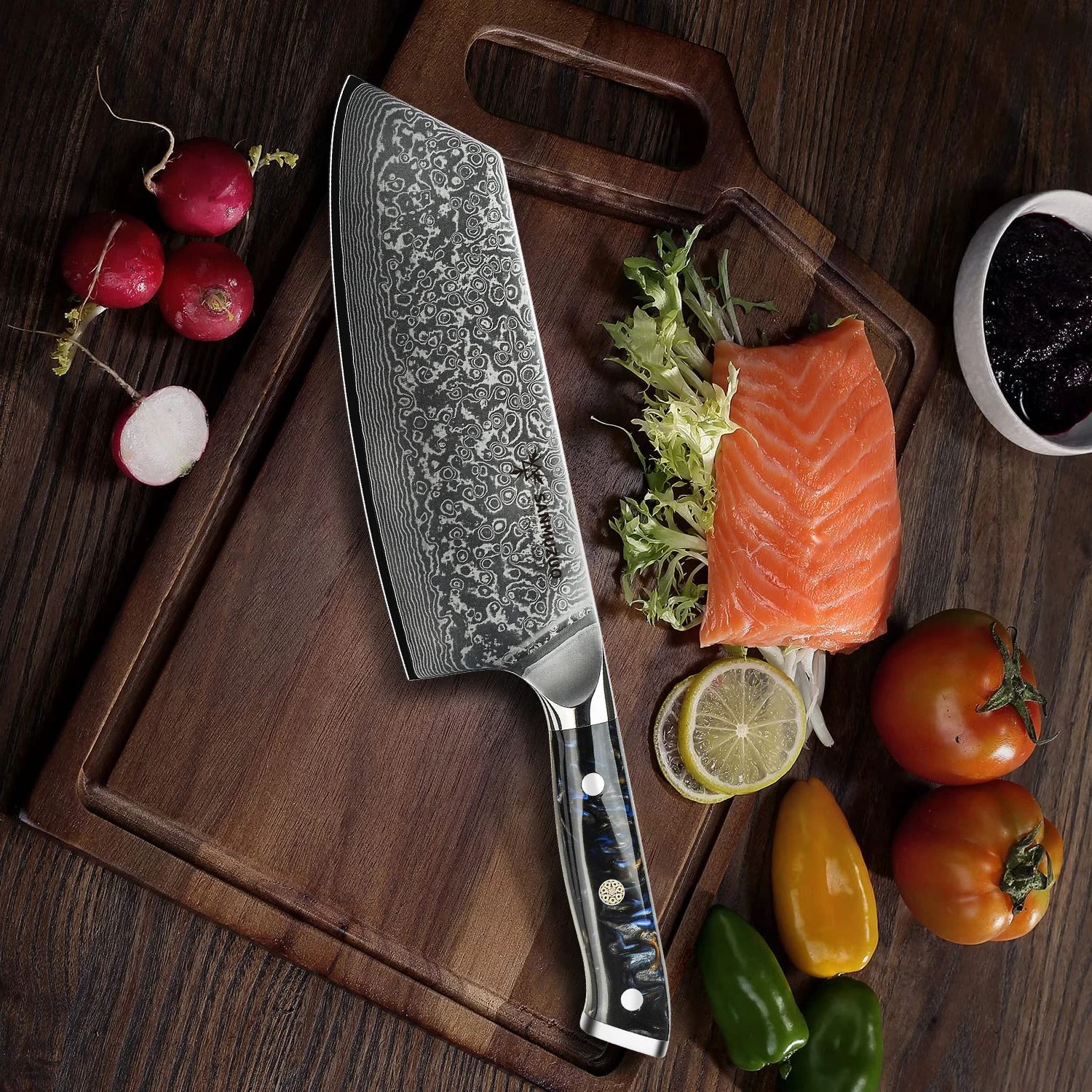 SANMUZUO 7.5 inch Nakiri Knife - Home Cooking Chef のレビューと価格