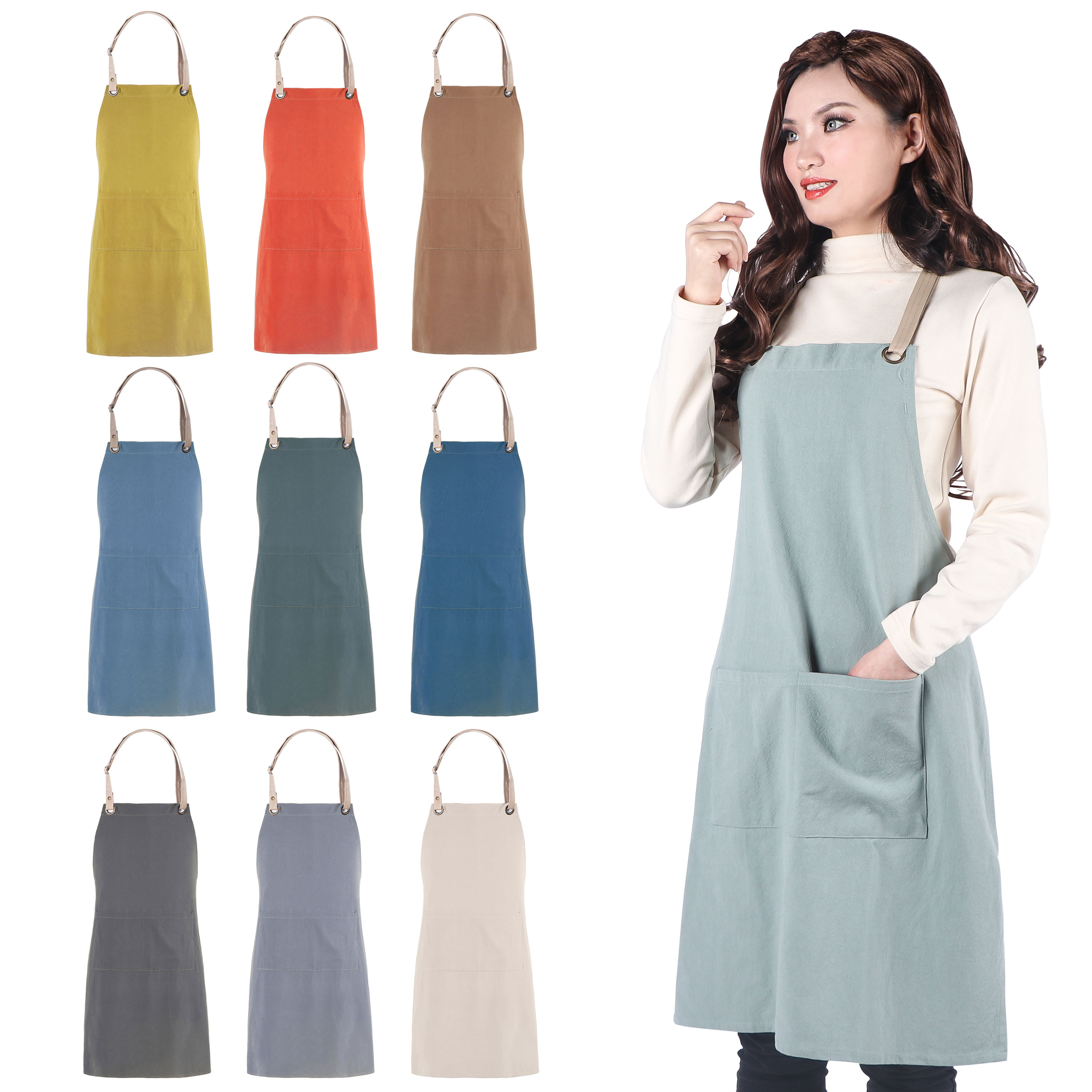 Multicolor Women Man Cotton Li - Home Cooking Chef のレビューと価格