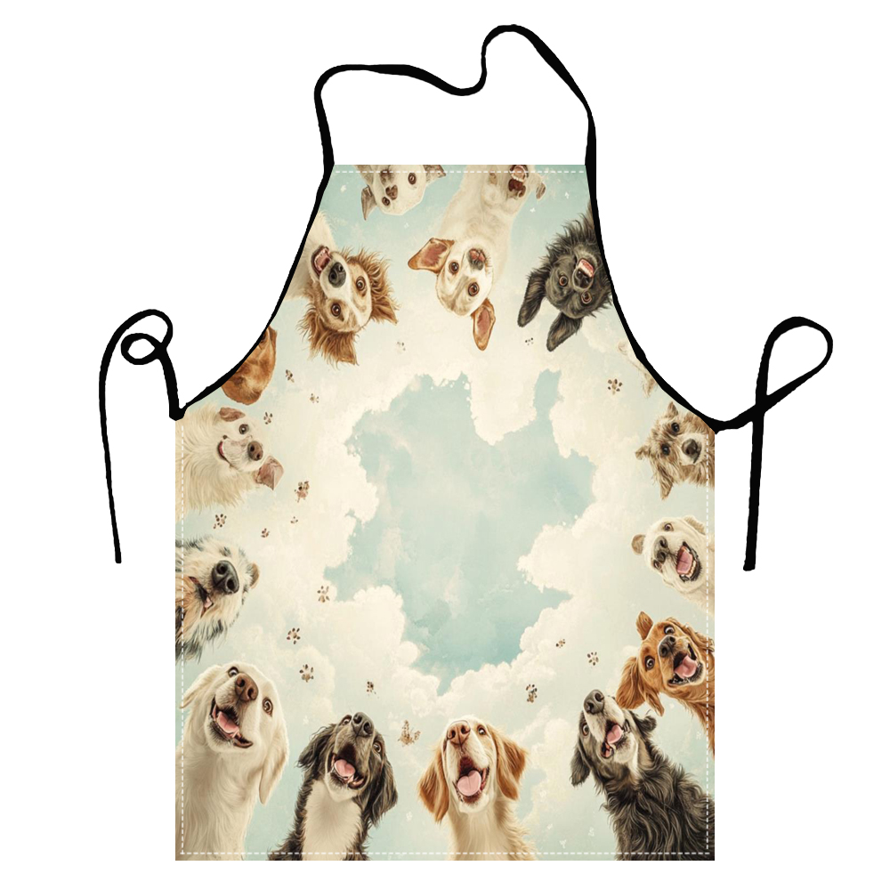 Cute Funny Circle Dogs  Apron  - Home Cooking For Dogs のレビューと価格