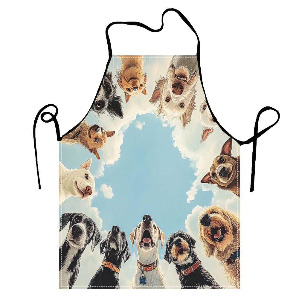 Cute Funny Circle Dogs  Apron  - Home Cooking For Dogs のレビューと価格