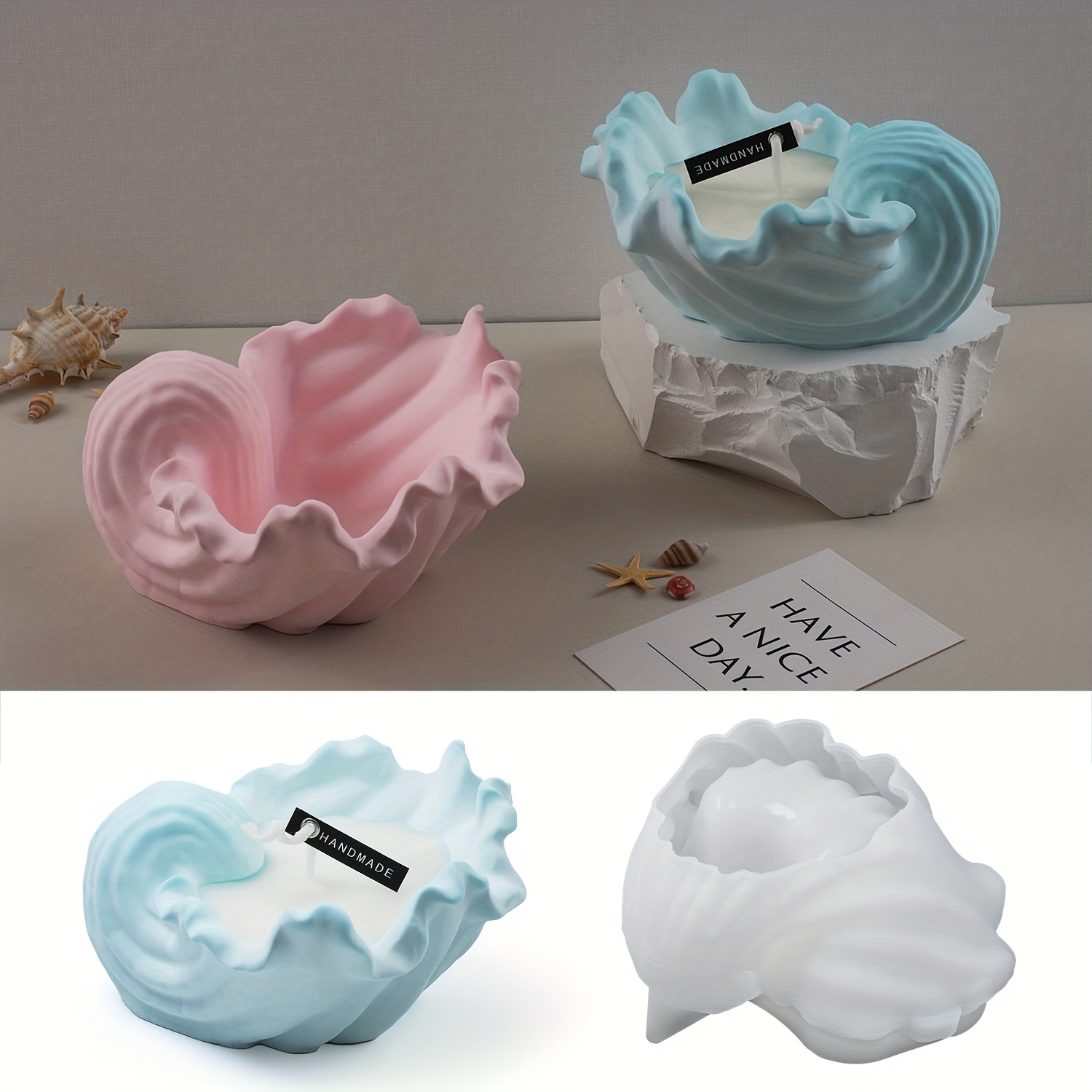 Concrete Shell Candle Cup Sili - Idli Steamer Mold のレビューと価格