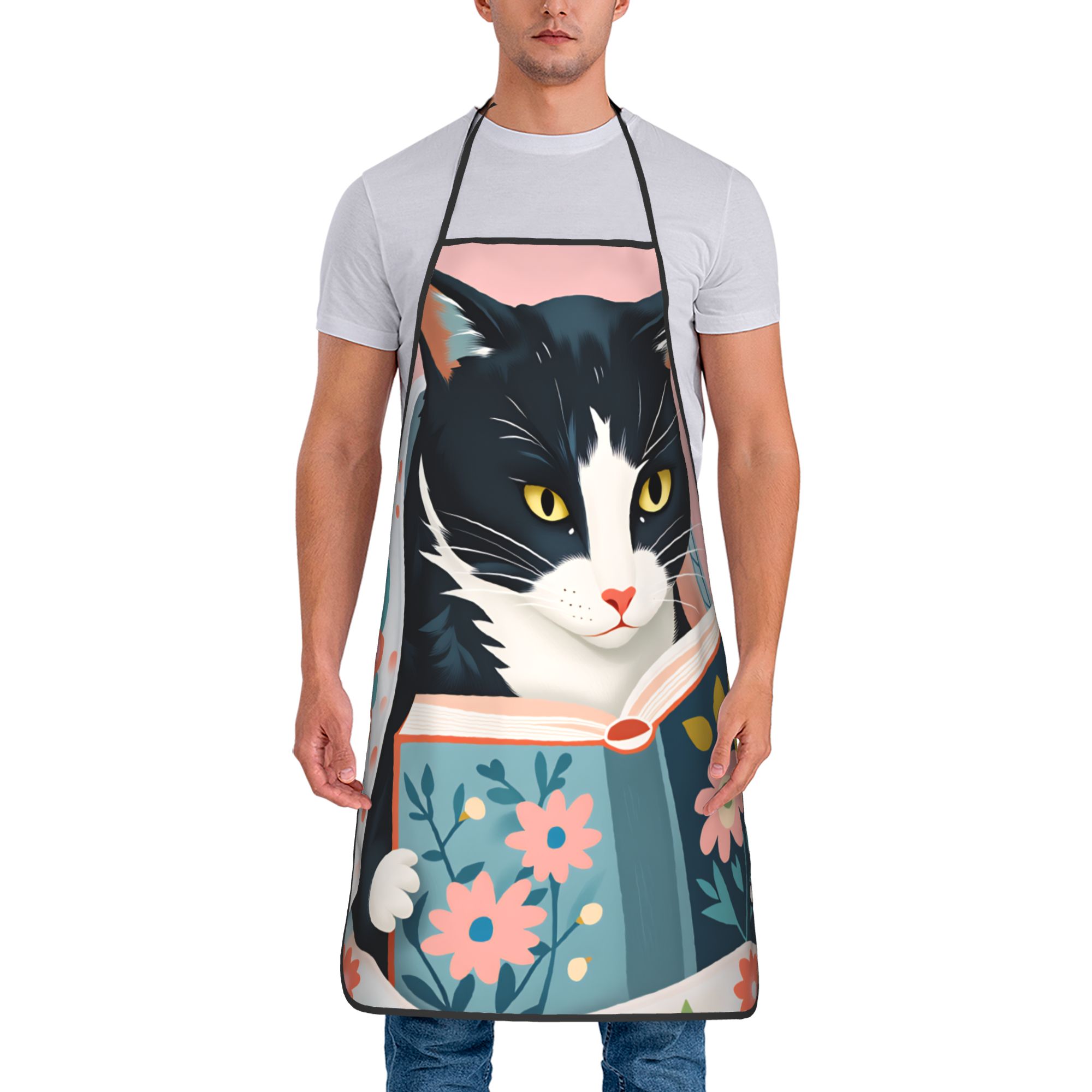 Whimsical Reading Cat Apron  F - Home Cooking Reading のレビューと価格