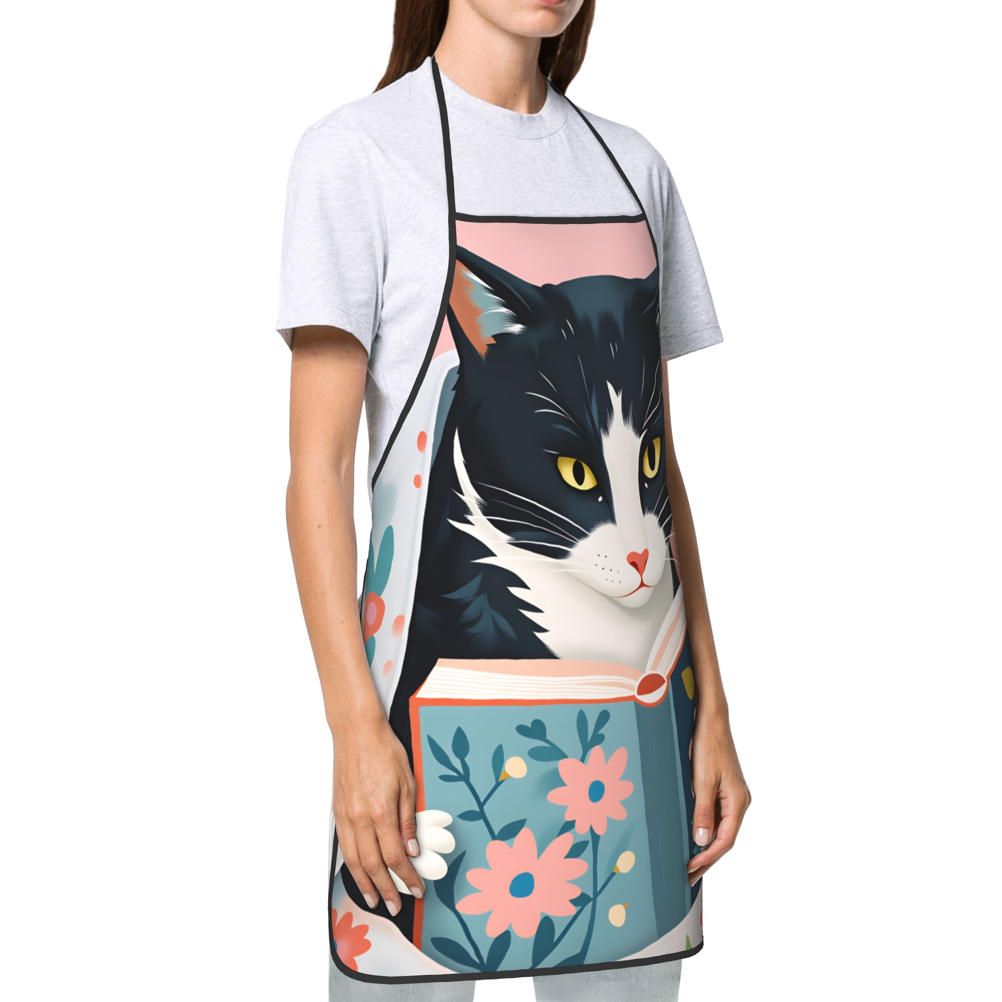 Whimsical Reading Cat Apron  F - Home Cooking Reading のレビューと価格