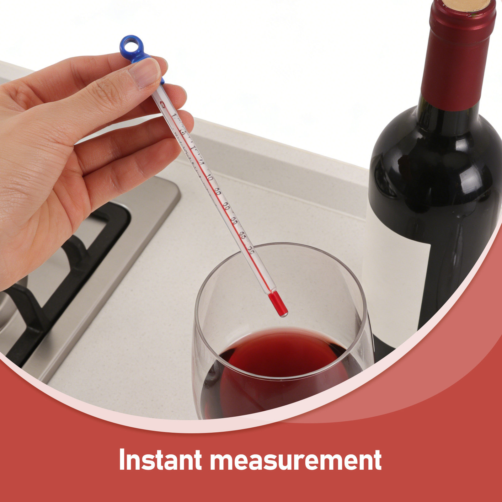 Glass Wine Thermometer Easy Re - Home Cooking Reading のレビューと価格
