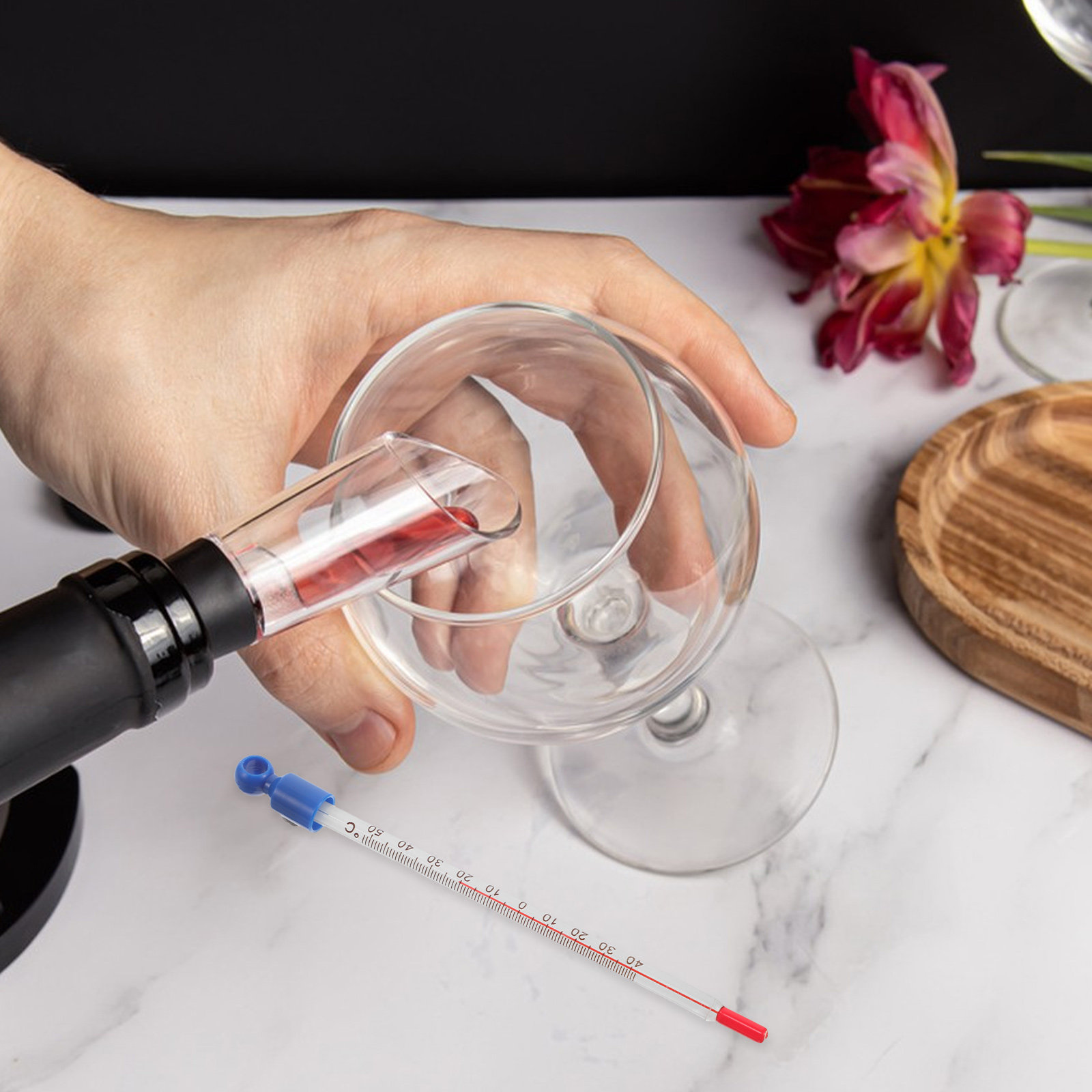 Glass Wine Thermometer Easy Re - Home Cooking Reading のレビューと価格