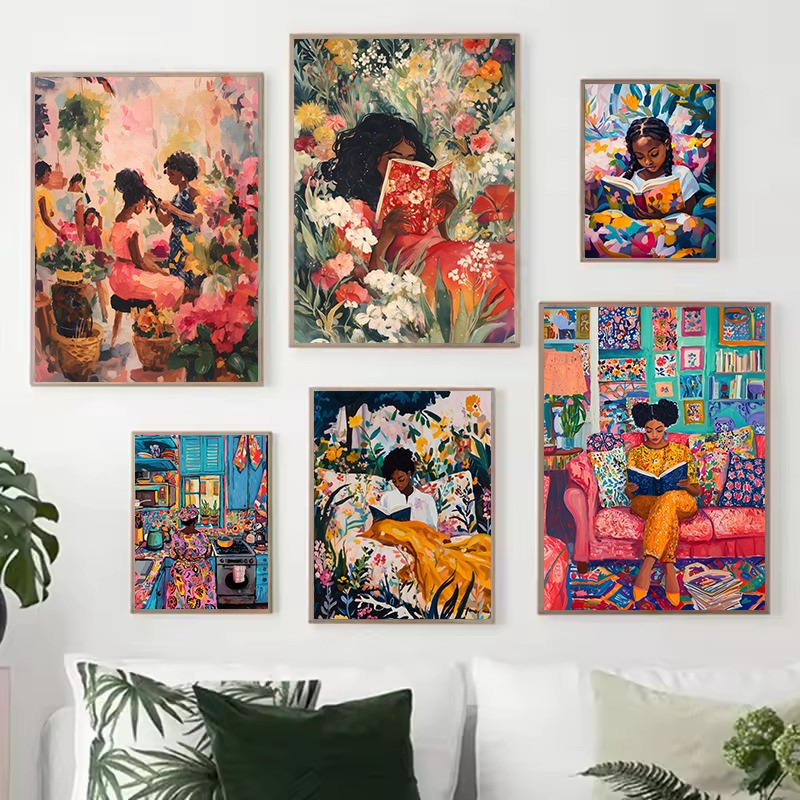 Abstract Vivid African Girl Co - Home Cooking Reading のレビューと価格