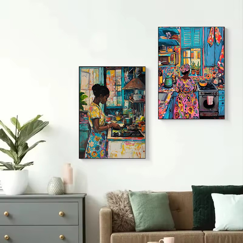 Abstract Vivid African Girl Co - Home Cooking Reading のレビューと価格