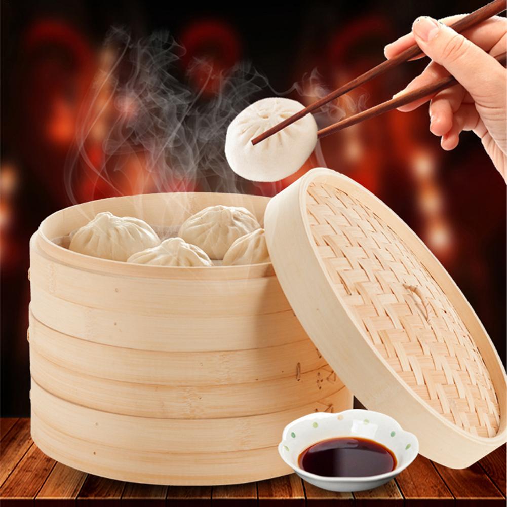 Bamboo Steamer Home Wooden Bam - Steamer Bamboo Set のレビューと価格