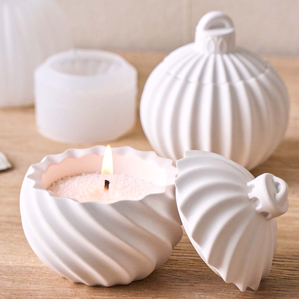 Diagonal Stripe Candle Jar Sil - Idli Steamer Mold のレビューと価格