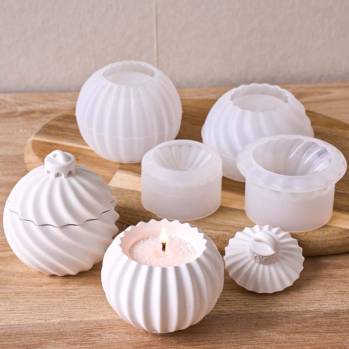 Diagonal Stripe Candle Jar Sil - Idli Steamer Mold のレビューと価格